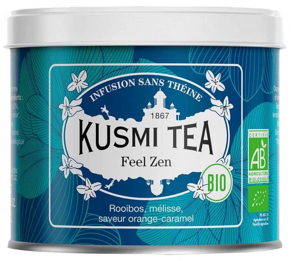 Kusmi Tea Feel Zen BIO Rooibos-Tee Apfel Melisse Orange Karamell - Dose 100 g