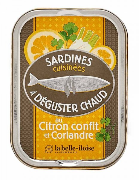 la belle-iloise Sardinen zum Braten konfierte Zitrone und Koriander - Dose 115 g